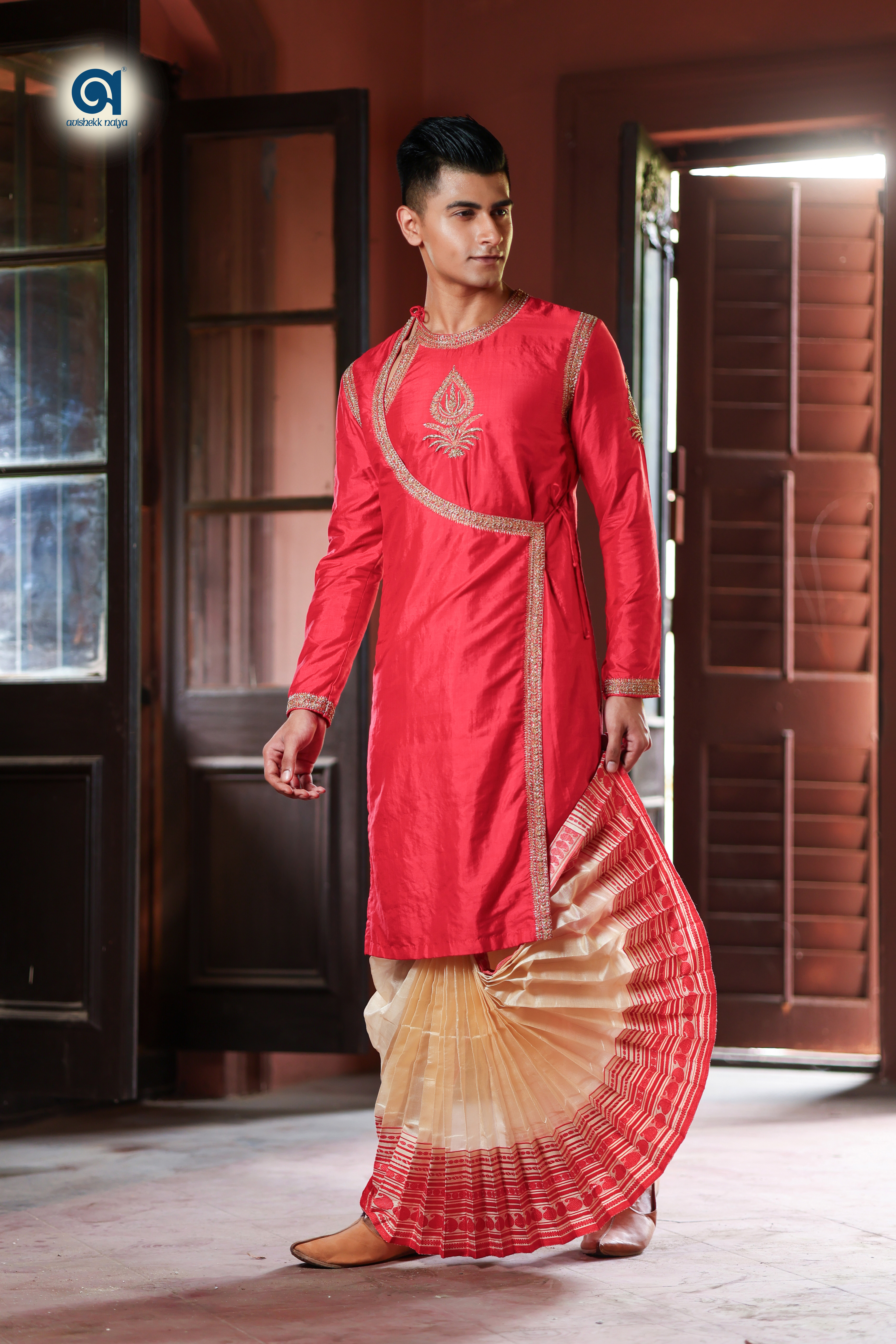 Pure Silk Angarakha With Hand Embroidery