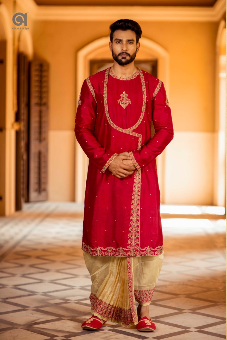 Pure Silk Angarakha With Hand Embroidery