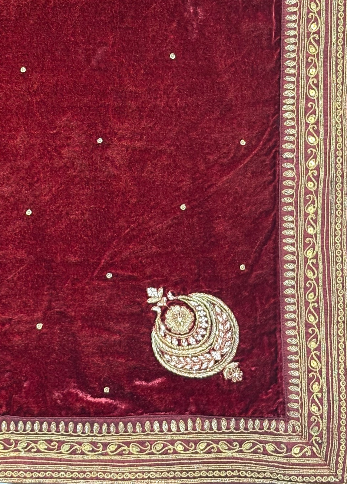 Handcrafted Velvet with Hand Embroidery