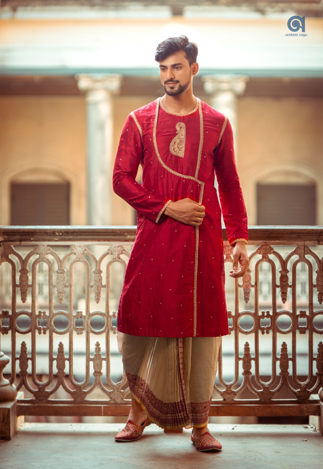 Pure Silk Angarakha with Hand Embroidery